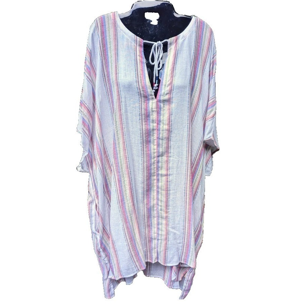 New Uncommon Sense Cover Up Womens L-XL Linen Blend Beach Comfy Resort Relaxed
